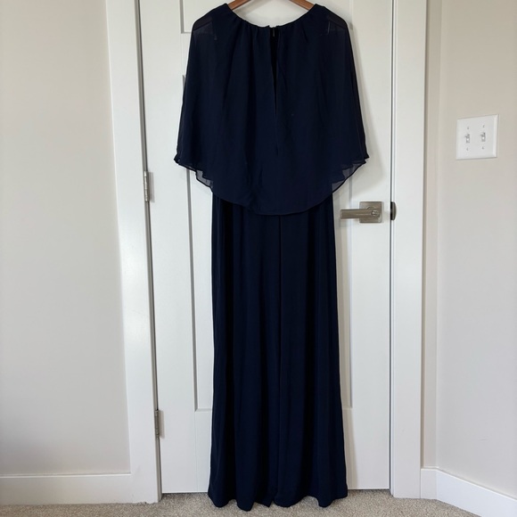 Chaus Midnight Blue Jumpsuit & Chiffon Overlay with Sparkling Silver Details - Picture 5 of 7